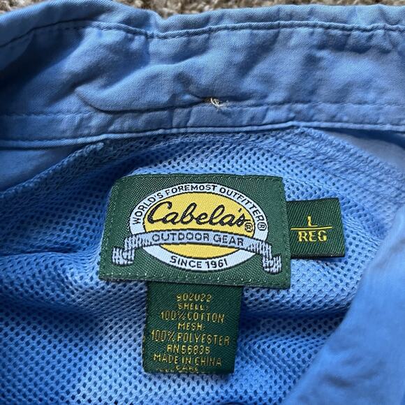 Cabela’s Fishing Shirt Long Sleeve Mens L Vented Hiking Hunting Gorpcore - Picture 3 of 10